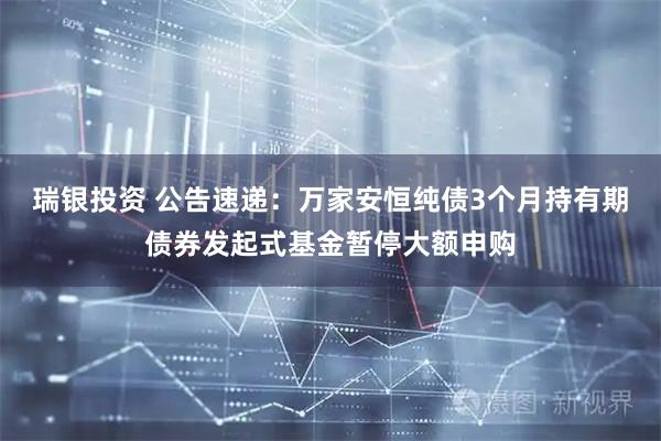 瑞银投资 公告速递：万家安恒纯债3个月持有期债券发起式基金暂停大额申购