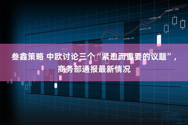 叁鑫策略 中欧讨论三个“紧迫而重要的议题”，商务部通报最新情况